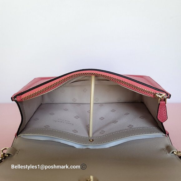 BagReview: Kate Spade Knott Colorblocked Pebbled Flap  KATE SPADE Knott Pebbled Leather Flap Crossbody Bag- Orchid color 🎈$128.⭐
